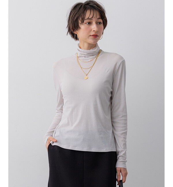 23区「シアーフライス レイヤード タートル カットソー」|Tシャツ・カットソー|ベージュ系