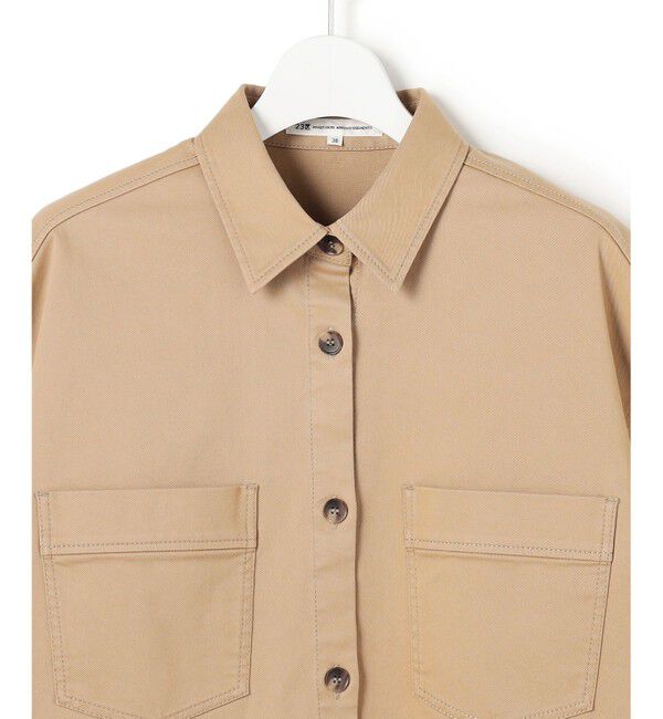 23区「ストレッチギャバ チノ ショート シャツジャケット」|シャツ・ブラウス|