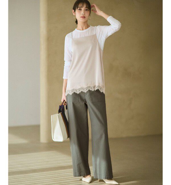 23区「サテンレースキャミソール」|キャミソール|