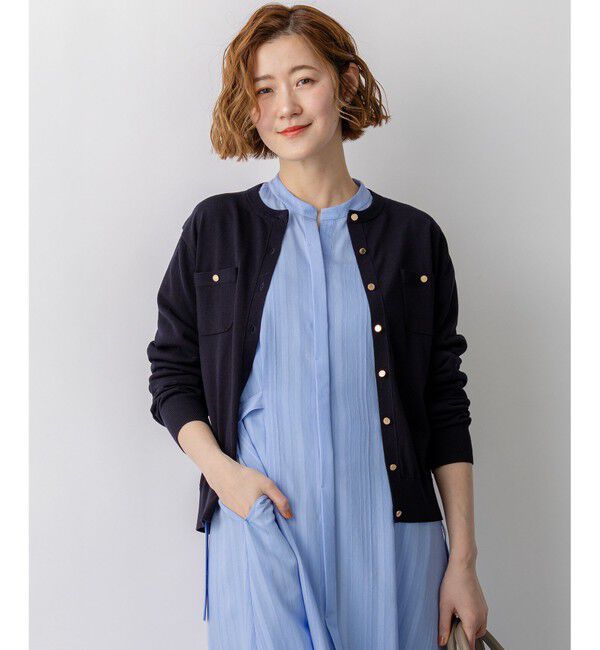 23区「プレミアムビオコットン ポケット カーディガン」|カーディガン|ネイビー系