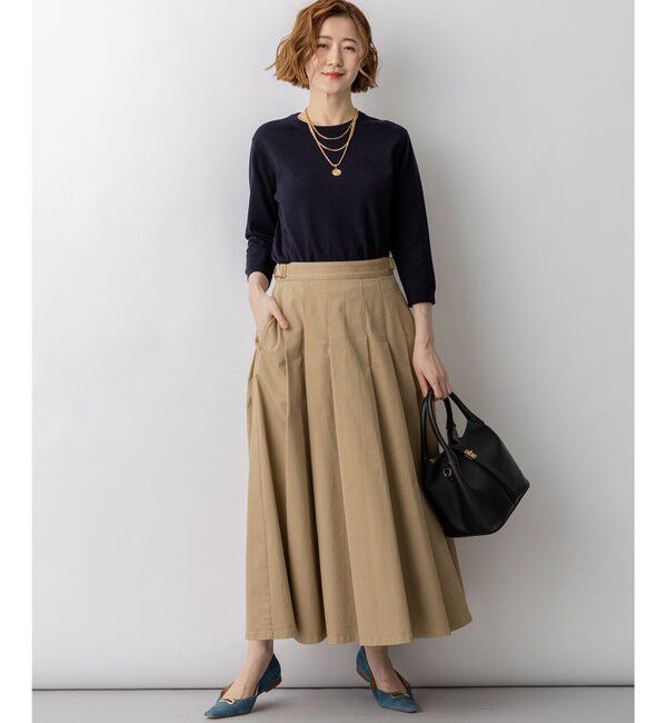 23区「プレミアムビオコットン クルーネック ニット」|ニット・セーター|