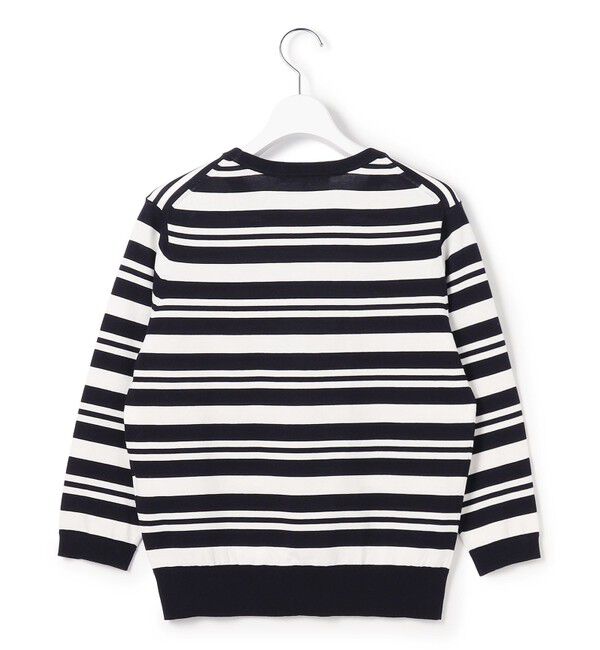23区「プレミアムビオコットン クルーネック ボーダー ニット」|ニット・セーター|