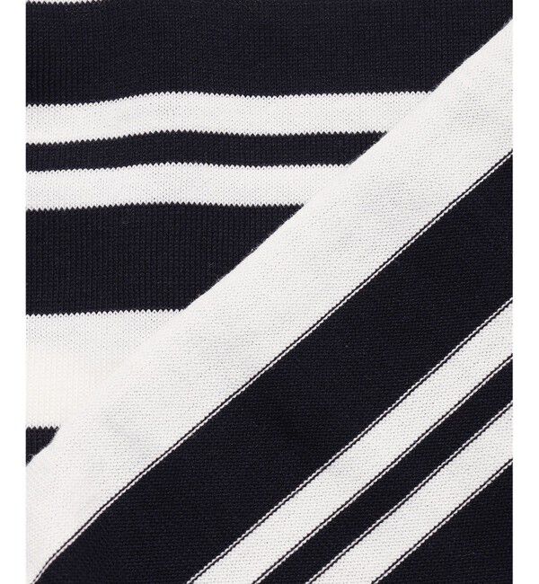23区「プレミアムビオコットン クルーネック ボーダー ニット」|ニット・セーター|