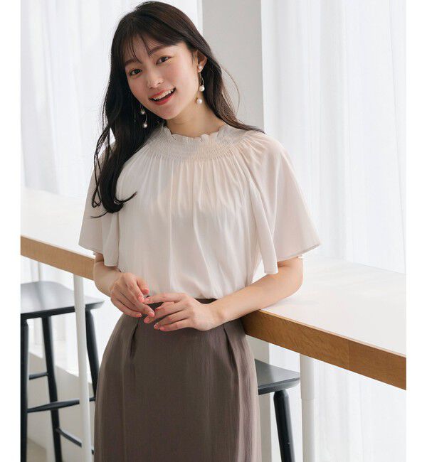 any SiS「【洗える】カッセンシャーリング ブラウス」|シャツ・ブラウス|アイボリー系