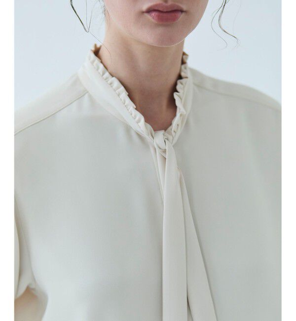 BEIGE,「【洗える・L-size】EVA / ボウタイロングスリーブブラウス」|シャツ・ブラウス|