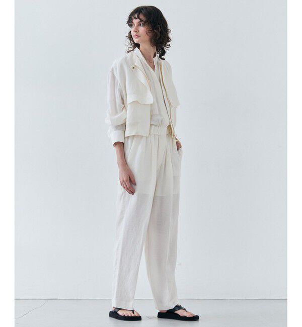 BEIGE,「【洗える】BERNARD / リネンノースリーブオールインワン」|オールインワン|