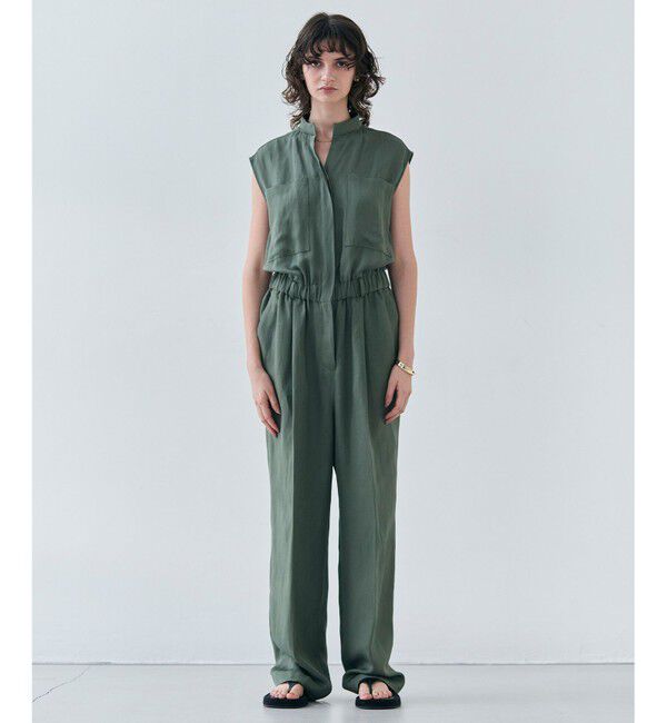 BEIGE,「【洗える】BERNARD / リネンノースリーブオールインワン」|オールインワン|