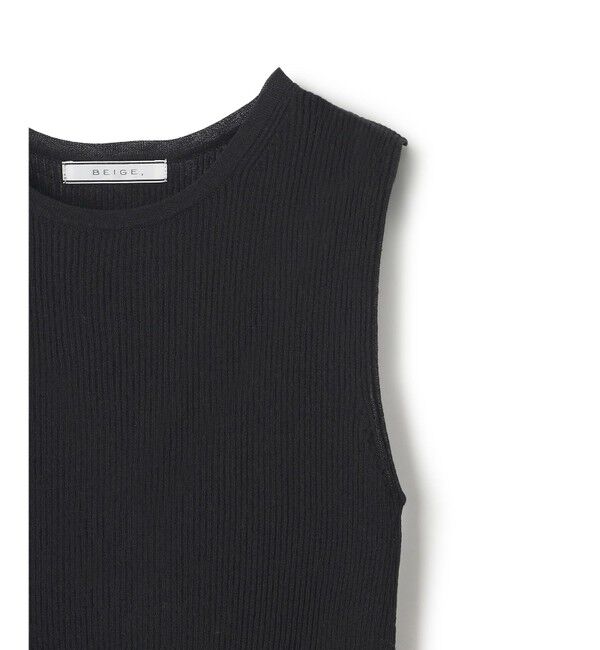 BEIGE,「【洗える】MILANO / リネン混シアーニットAラインワンピース」|ワンピース|