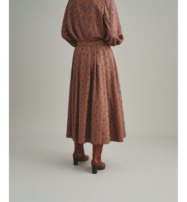 GRACE CONTINENTAL「チェックフラワータックスカート」|スカート|