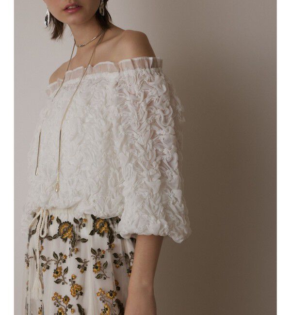 GRACE CONTINENTAL「シャーリングトップ」|その他|ホワイト