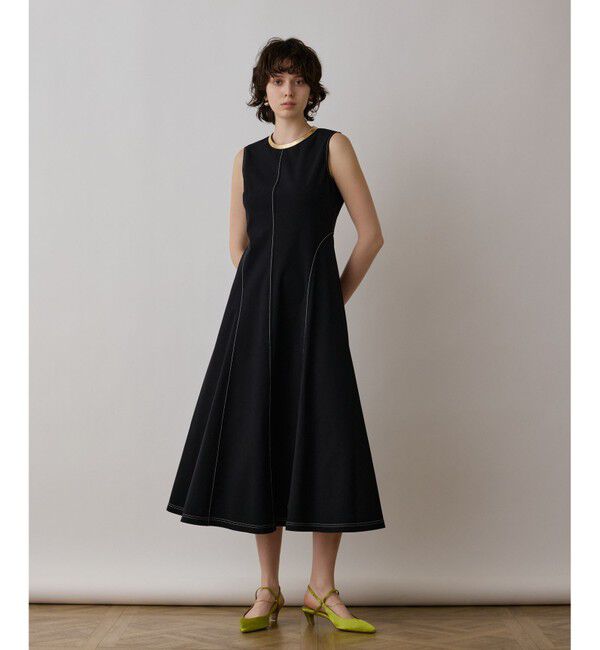 GRACE CONTINENTAL「ステッチカットワンピース」|ワンピース|ブラック