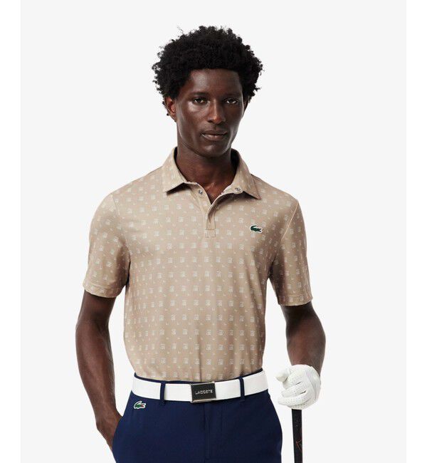 LACOSTE「グラデーションプリントウルトラドライゴルフポロシャツ」|ポロシャツ|ベージュ