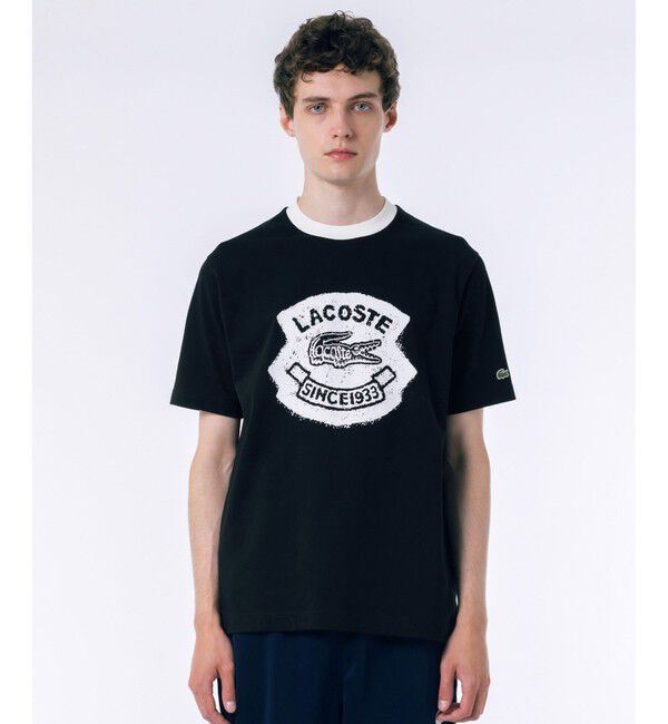 LACOSTE「ヴィンテージプリントリンガーTシャツ」|Tシャツ・カットソー|ブラック