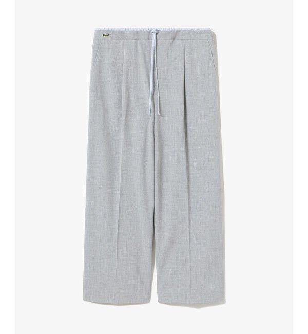 LACOSTE「レイヤードウエストタックワイドスラックスパンツ」|チノ|