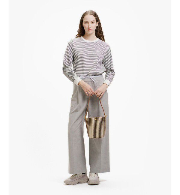 LACOSTE「レイヤードウエストタックワイドスラックスパンツ」|チノ|