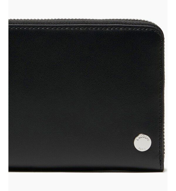 LACOSTE「シルバーブローチラウンドジップレザーロングウォレット」|財布|