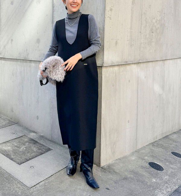 NOLLEY'S「《手洗い可能》Vネックミラノリブジャンパースカート」|ワンピース|