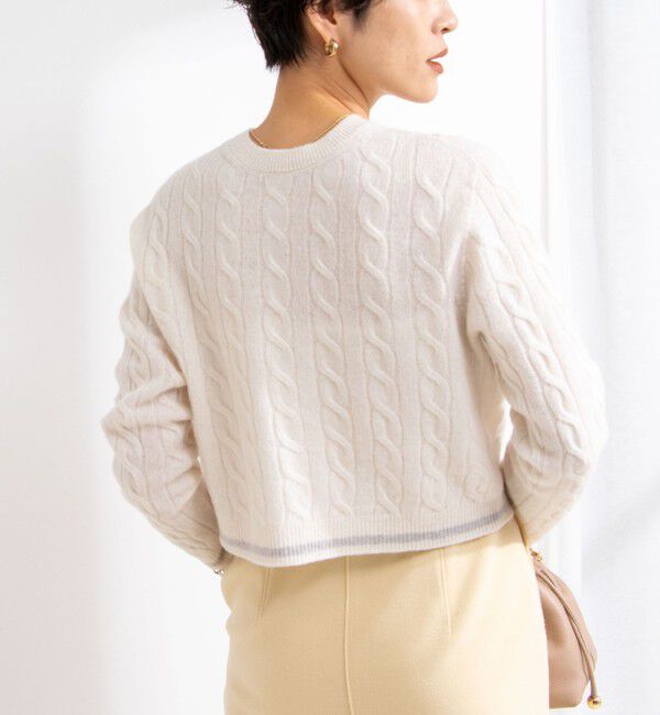 NOLLEY'S「ホールガーメントケーブル柄配色カーディガン」|カーディガン|