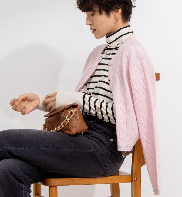 NOLLEY'S「ホールガーメントケーブル柄配色カーディガン」|カーディガン|