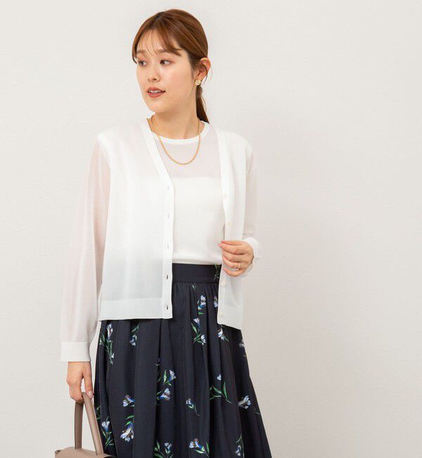 NOLLEY'S「《アンサンブル対応》ハーフシアーノースリーブプルオーバーニット」|ニット・セーター|