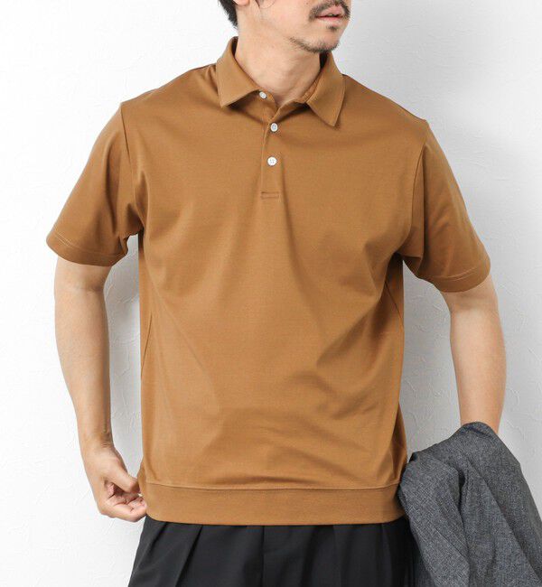 NOLLEY'S goodman「《ビジカジ対応》シルケットスムース ドレスポロ ビズポロ 25SS」|ポロシャツ|キャメル