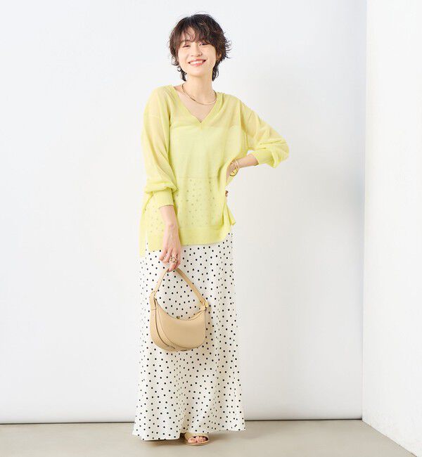 NOLLEY'S sophi「麻混シアーVネックプルオーバーニット」|ニット・セーター|