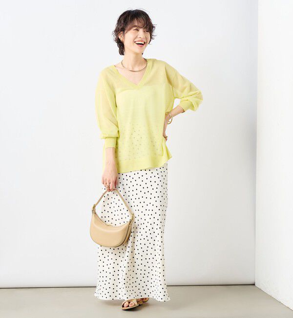 NOLLEY'S sophi「麻混シアーVネックプルオーバーニット」|ニット・セーター|