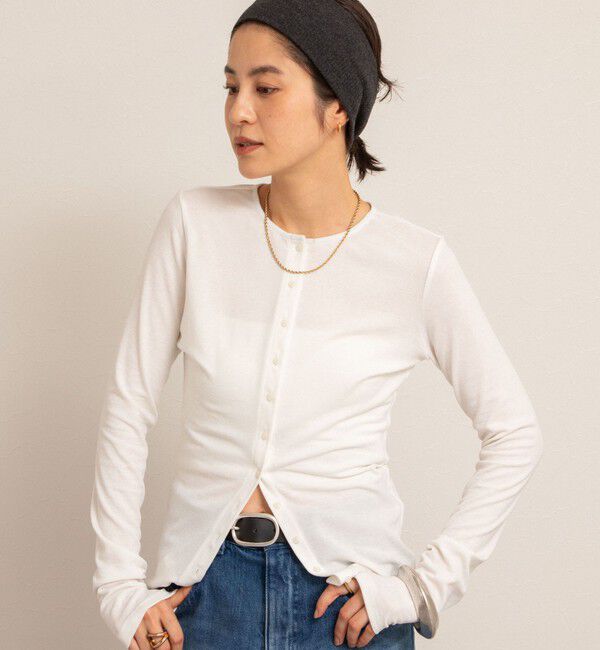 NOLLEY'S「【MAQWEL/マクウェル】リブクルーネックカーディガン」|カーディガン|