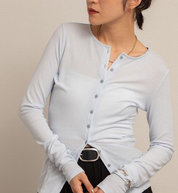 NOLLEY'S「【MAQWEL/マクウェル】リブクルーネックカーディガン」|カーディガン|