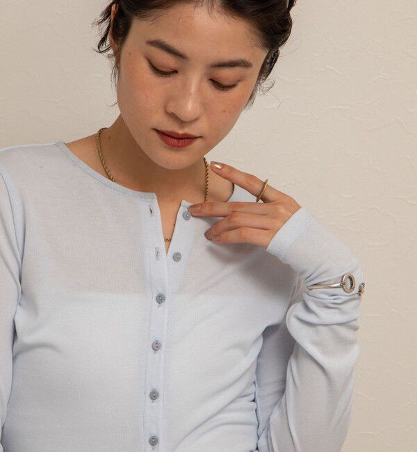 NOLLEY'S「【MAQWEL/マクウェル】リブクルーネックカーディガン」|カーディガン|