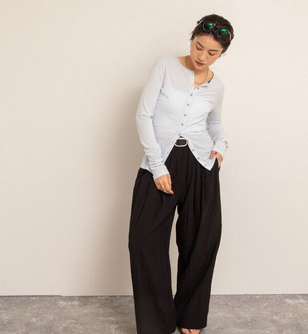 NOLLEY'S「【MAQWEL/マクウェル】リブクルーネックカーディガン」|カーディガン|