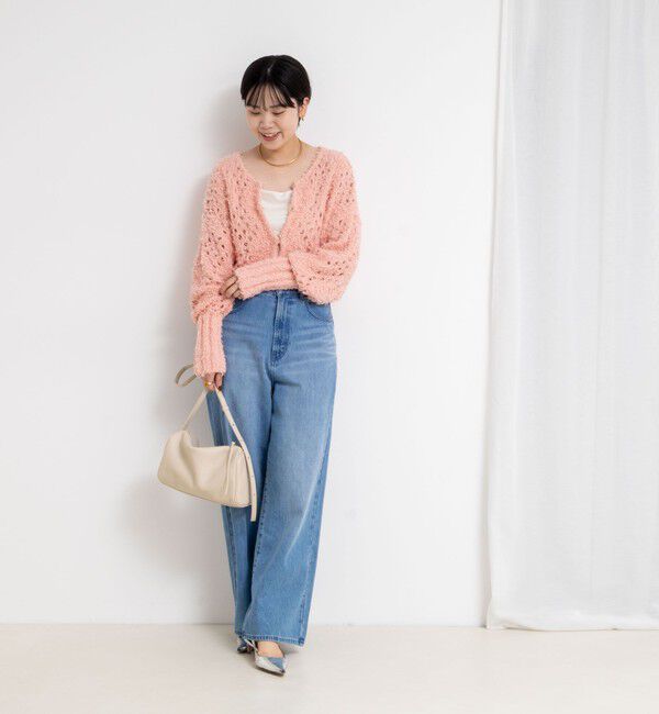 NOLLEY'S「《手洗い可能》カットフェザーヤーン透かし柄2WAYカーディガン」|カーディガン|