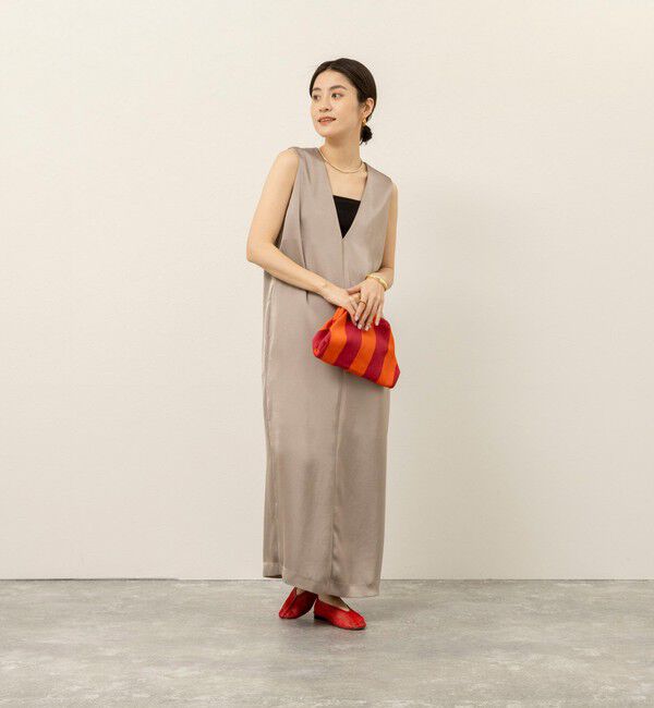 MAQWEL「【MAQWEL/マクウェル】ウォッシャブルサテンワンピース」|ワンピース|