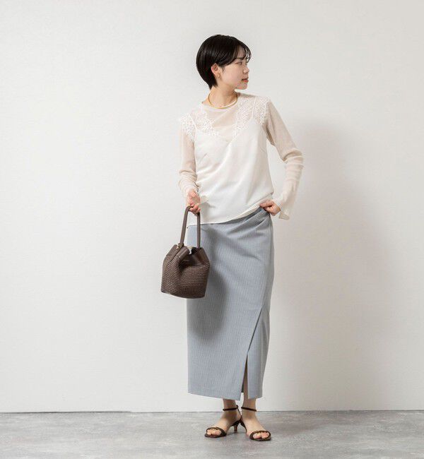 NOLLEY'S sophi「ウォッシャブルVIN-SATIN WITH LACE CAMI」|シャツ・ブラウス|