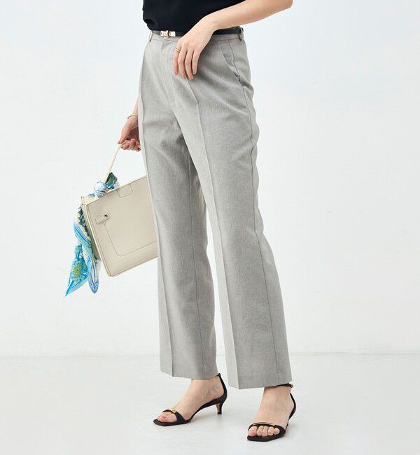 NOLLEY'S sophi「《セットアップ対応》ウォッシャブルブリーザブルシャンブレーセミワイドパンツ」|その他|ライトグレー