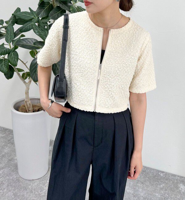 fredy emue「ポコポコZIP半袖カーディガン」|カーディガン|