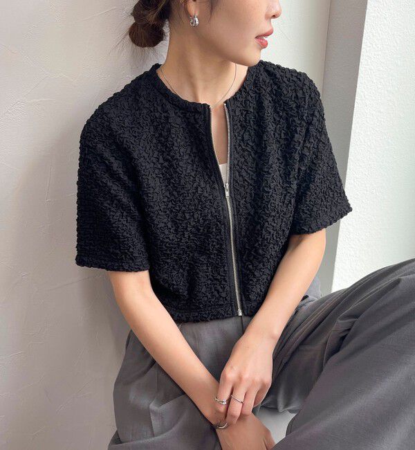 fredy emue「ポコポコZIP半袖カーディガン」|カーディガン|