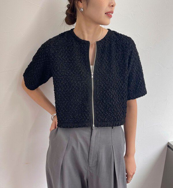 fredy emue「ポコポコZIP半袖カーディガン」|カーディガン|