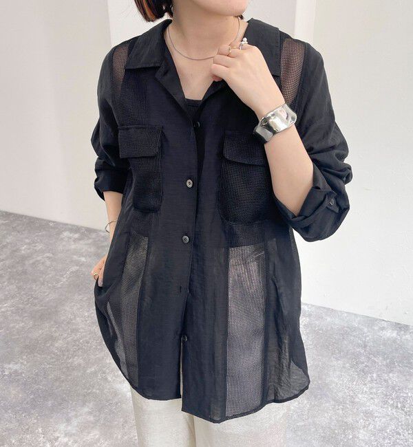 fredy emue「メッシュ切替シャツ」|シャツ・ブラウス|