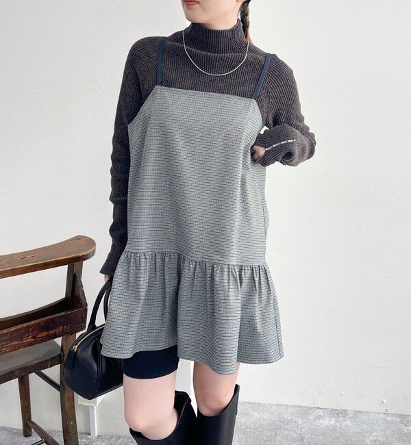 fredy emue「チェック柄レイヤードキャミワンピース」|ワンピース|