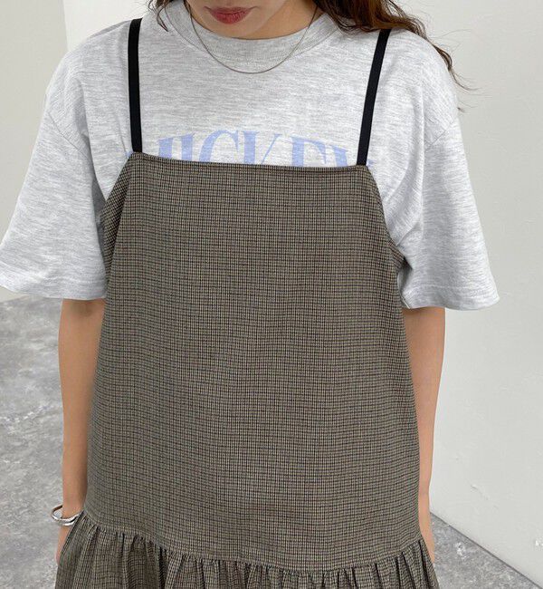 fredy emue「チェック柄レイヤードキャミワンピース」|ワンピース|