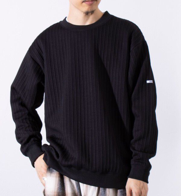 GLOSTER「【GLOSTER/グロスター】 ストライプ キルティング スウェット プルオーバー」|スウェット・ジャージ|