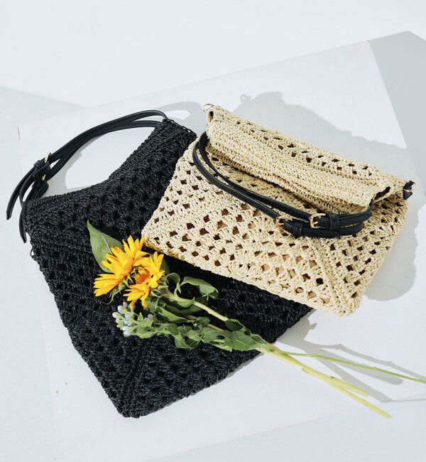 fredy emue「異素材ハンドルペーパートート＆ショルダーバッグ」|かごバッグ|