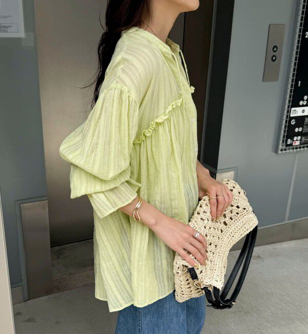 fredy emue「コットンギャザーオーバーブラウス」|シャツ・ブラウス|