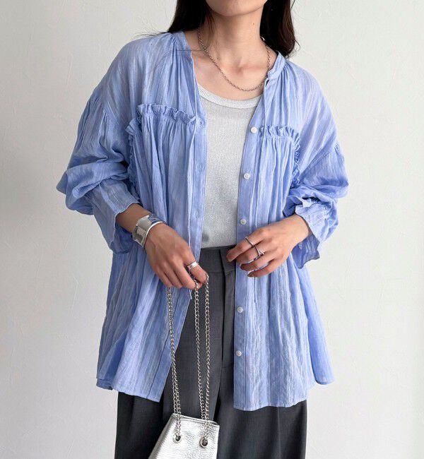fredy emue「コットンギャザーオーバーブラウス」|シャツ・ブラウス|