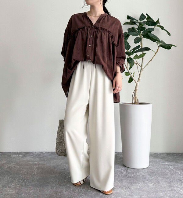 fredy emue「コットンギャザーオーバーブラウス」|シャツ・ブラウス|