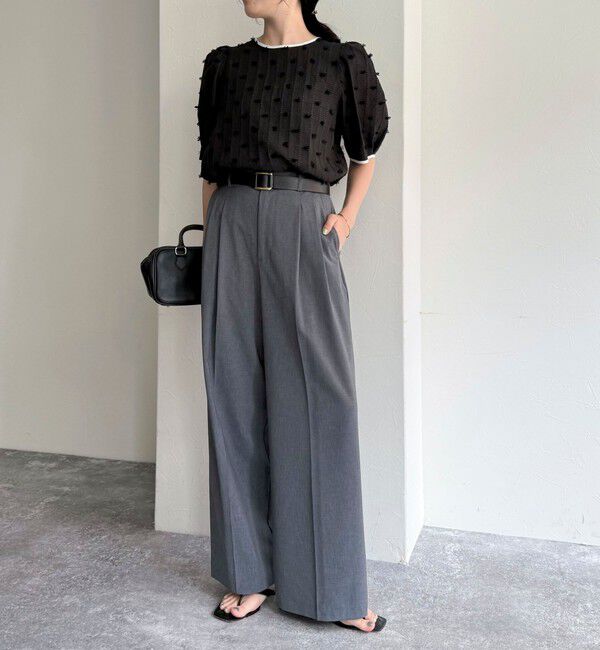 fredy emue「シアージャガードパイピング半袖ブラウス」|シャツ・ブラウス|