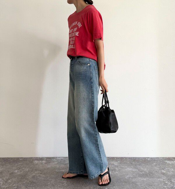 fredy emue「ヴィンテージライクピグメントTシャツ」|Tシャツ・カットソー|