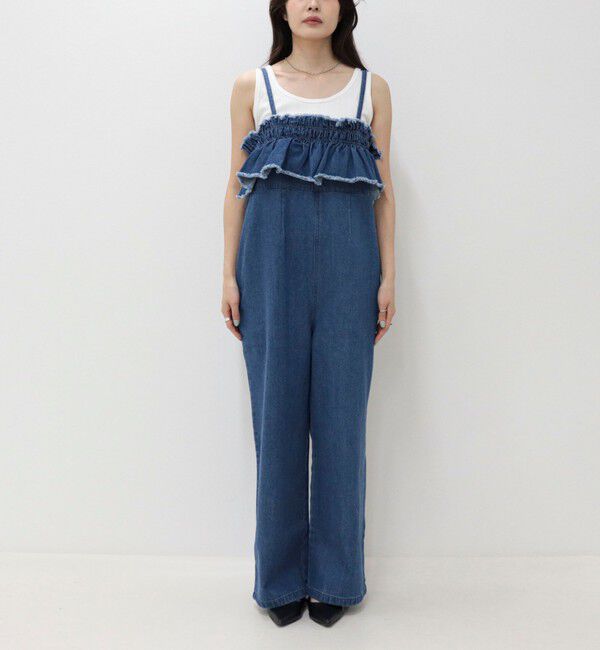 fredy emue「フリルデニムサロペット」|オールインワン|