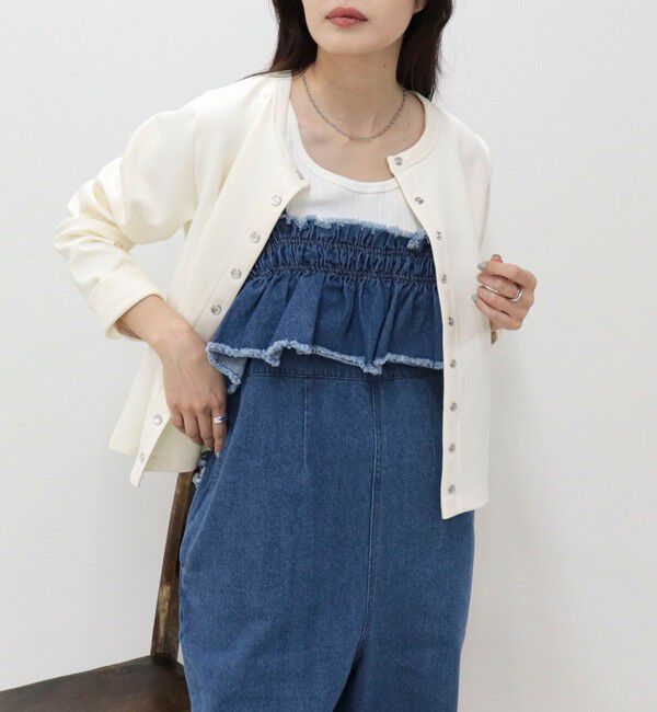 fredy emue「フリルデニムサロペット」|オールインワン|